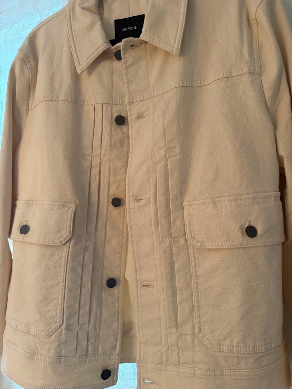 Express Natural Color Button-Up Jacket - Picture 2 of 7